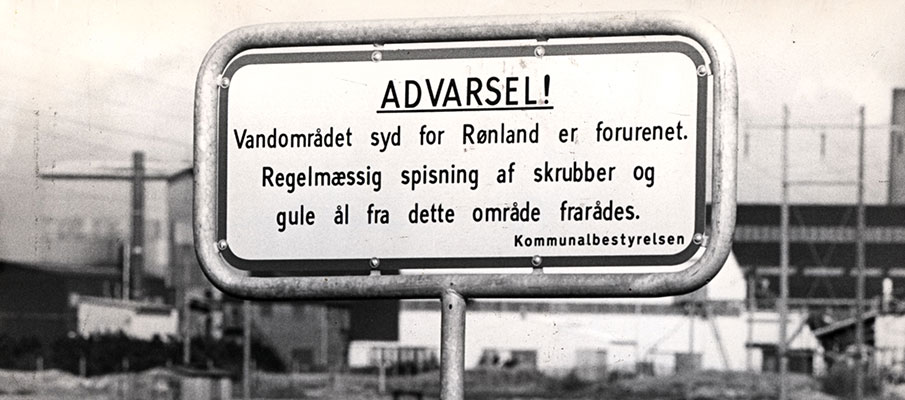 Advarselskilt fra vandområde ved Harboøre Tange